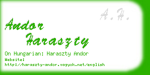 andor haraszty business card